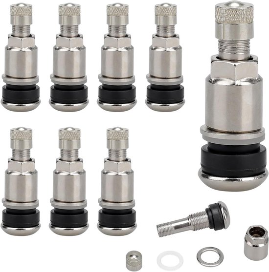 8 Stuks Metalen Autobandventielen – Universeel Voor Auto, Vrachtwagen En Motorfiets – Tubeless Geschikt