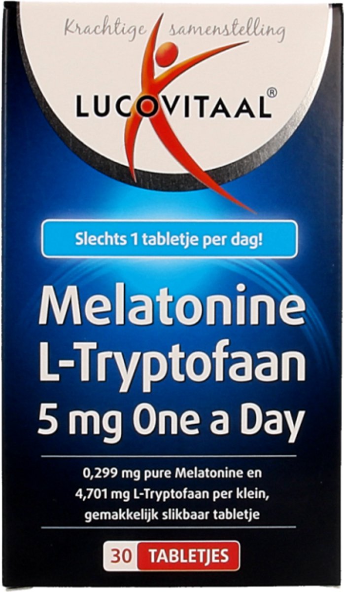 Lucovitaal Melatonine L-Tryptofaan 5mg One a Day Voedingssupplement - 30 tabletten — afbeelding 7