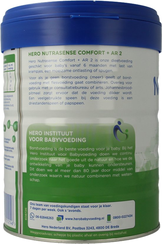 Hero Nutrasense Comfort+ AR Opvolgmelk 2 (6+ Maanden) - Flesvoeding - 1 x 700gr - Palmolievrij van Hero — afbeelding 4