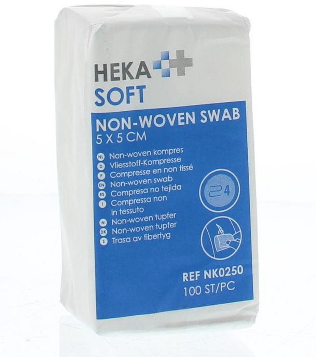 Goedkoopste HEKA pres hydrofiel gaaskompres 5 cm x 5 cm niet steriel - 4 laags - 100 stuks