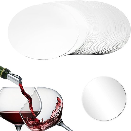 Senbos 50 stuks wijnschenktuit, druppelvrij, herbruikbare aluminiumfolie, druppelstop-schenkhulp, schoon en elegant inschenken voor wijnflessen, bruiloften, feesten