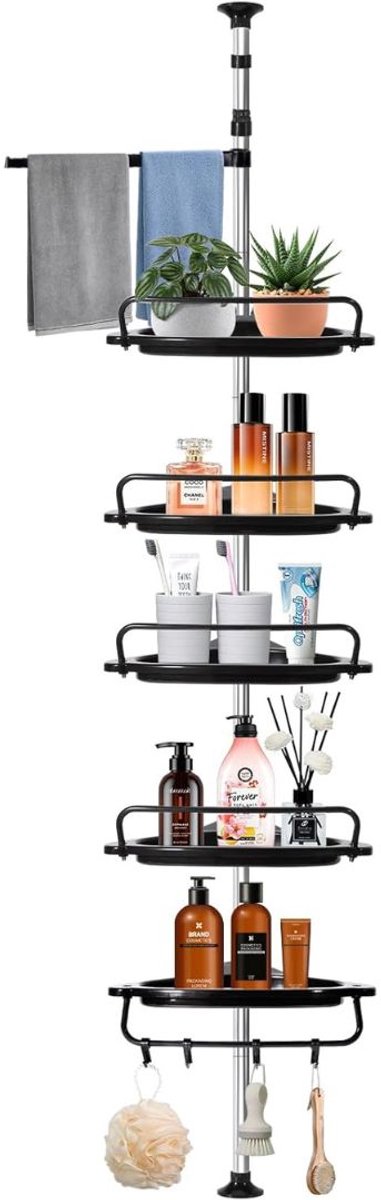 DailySupplies® Telescopisch Doucherek - Doucherek Zonder te Boren - Zwart