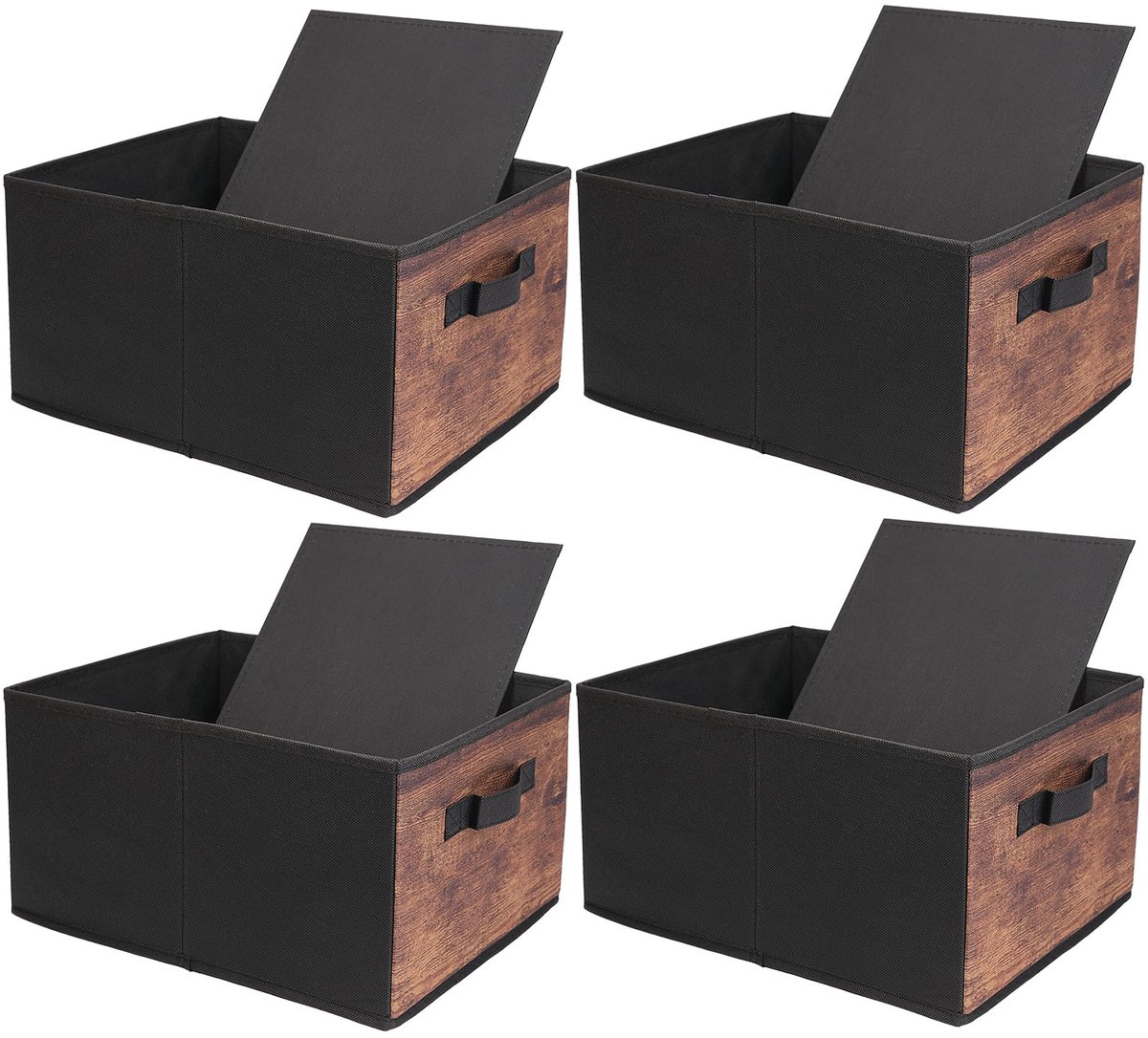 Ibenzoa® Faltbare Opbergboxen Set van 4 voor Kleding, Handdoeken en Speelgoed, 39 x 29 x 20 cm