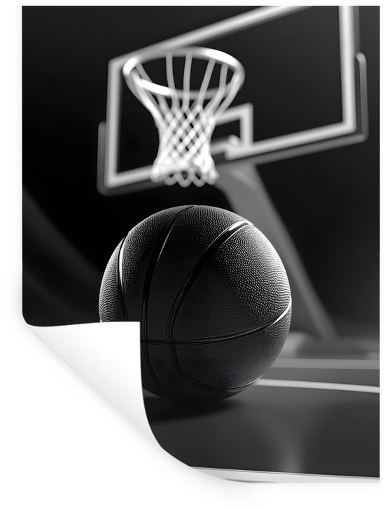 Muurstickers - Sticker Folie - Basketbal - Basketbalveld - Lichtlijnen - 60x80 cm - Plakfolie - Muurstickers Kinderkamer - Zelfklevend Behang - Zelfklevend behangpapier - Stickerfolie