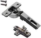 Set van 2 Salice potscharnieren T48, hoekscharnier 110°, titanium met dempingsysteem incl. montageplaten, potscharnieren, van Sotech