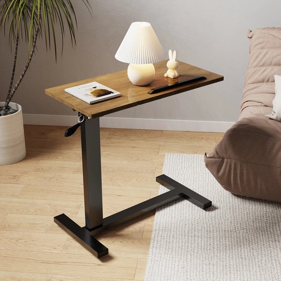 Bijzettafel - Banktafel - Tafeltje - Laptoptafel - Metaal en Hout Bijzettafel - Banktafel - Tafeltje - Laptoptafel - Metaal en Hout
