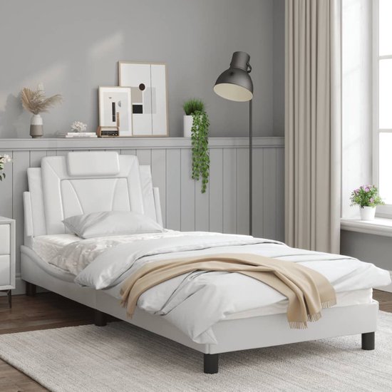 vidaXL - Bedframe - "Viana" - zonder - matras - kunstleer - wit - 80x200 - cm