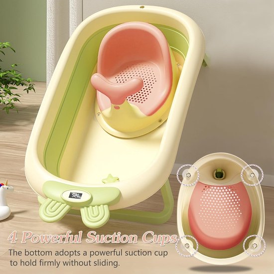 Badzitje voor baby's, badzitje voor babykuip, badzitje voor baby's, met anti-slip zuignappen van 8 maanden, babybadhulp, badstoel, ergonomisch en veilig voor kleine kinderen, baby's van Luchild — afbeelding 2