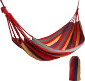 Hangmat buiten katoen voor 1 persoon 190 x 80 cm, laadvermogen tot 150 kg Draagbaar met draagtas, eenpersoons schommelbed op strand, terras, veranda, tuin of achtertuin