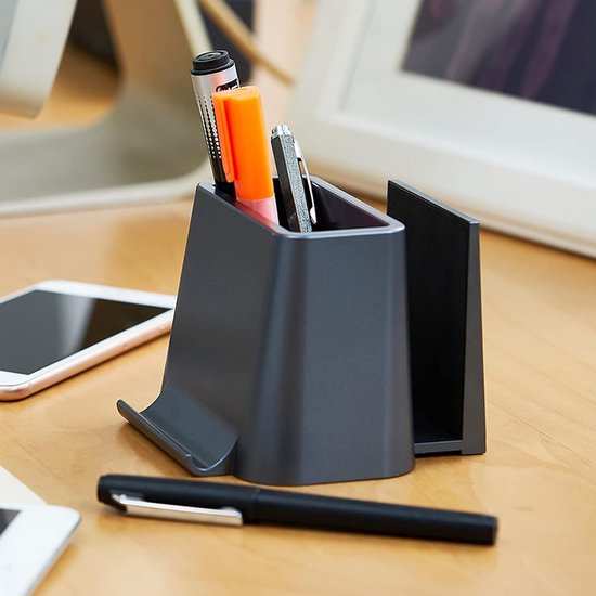 Organiseur de bureau – Plumier – Porte-stylo – Support de tablette – Table de support de téléphone – Convient pour : tablette et téléphone – Wit
