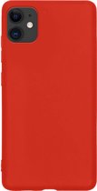 Hoesje Geschikt voor iPhone 11 Hoesje Siliconen Cover Case - Hoes Geschikt voor iPhone 11 Hoes Back Case - Rood