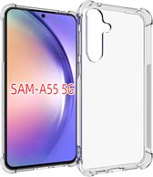 Samsung Galaxy A55 Hoesje - MobyDefend Transparante Shockproof TPU Gelcase - Verstevigde Hoeken - Volledig Doorzichtig - GSM Hoesje - Telefoonhoesje Geschikt Voor Samsung Galaxy A55