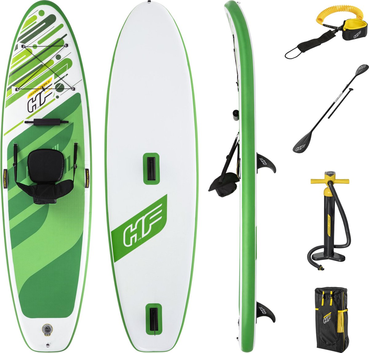 Sup board kajak set & windsurf sup paddle board kano inclusief pomp en peddel opblaasbaar