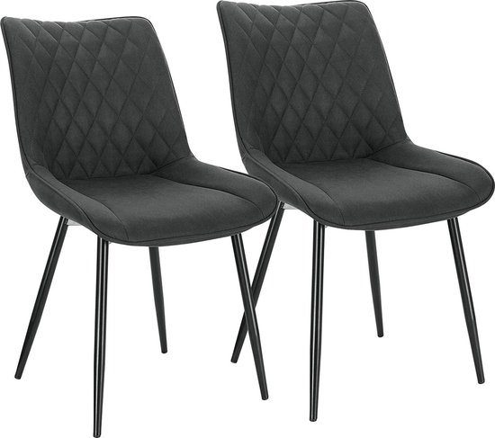 Rootz elegante eetkamerstoelen - moderne eetstoelen - stijlvolle stoelen - duurzaam metalen frame - comfortabele schuimvulling - eenvoudige montage - 46 cm x 40,5 cm x 85,5 cm