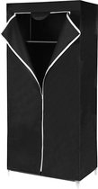 Opvouwbare garderobe van stof - 160 x 75 x 45cm - Zwart - RYG83H Kledingkast