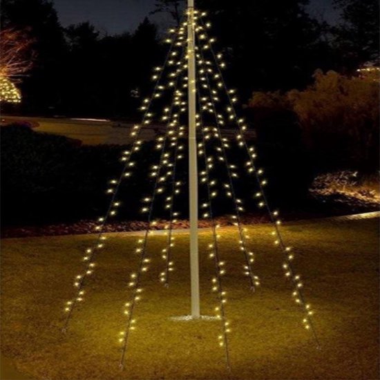 LED Vlaggenmastverlichting – 500 LEDs – Frosted – Amber 2200K – 8 meter – Kerstverlichting