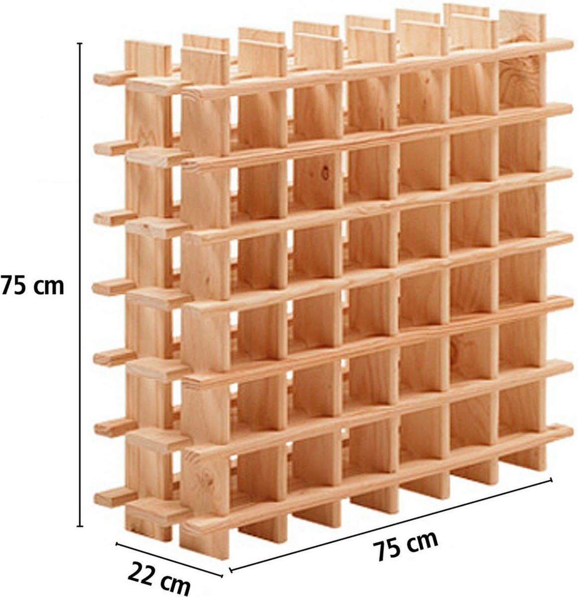 Sareva Wijnrek Rioja - uitbreidbaar - 75 x 22 x 75 cm - 36 flessen - massief grenenhout
