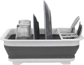 Michelino Opvouwbare afdruiprek met lekbek - 36,4 x 31 x 11,7 cm - wit/grijs