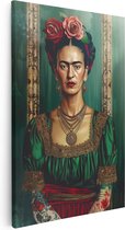 Artaza Canvas Schilderij Frida Kahlo - 60x90 - Muurdecoratie - Foto Op Canvas - Canvas Print