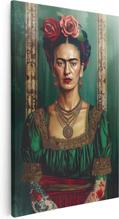 artaza-canvas-schilderij-frida-kahlo-60x90-muurdecoratie-foto-op