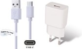 OneOne 2A lader + 0,50m USB C kabel. Oplader adapter past op o.a. LG Q92, V20, V30, V30S ThinQ, V35 ThinQ, Nexus 5X, Q Stylo plus, Q Stylo 4_4+, Stylo 6, Q Stylus, Ultra Tab, Tablet G Pad 5 10.1