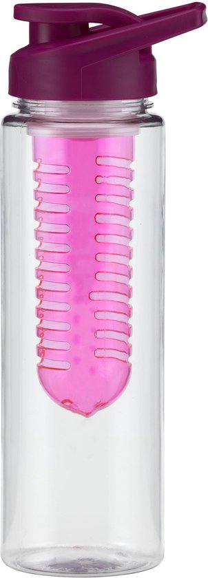 Foto: Waterfles met infuser fruit filter tritan drinkfles volwassenen roze 700 ml