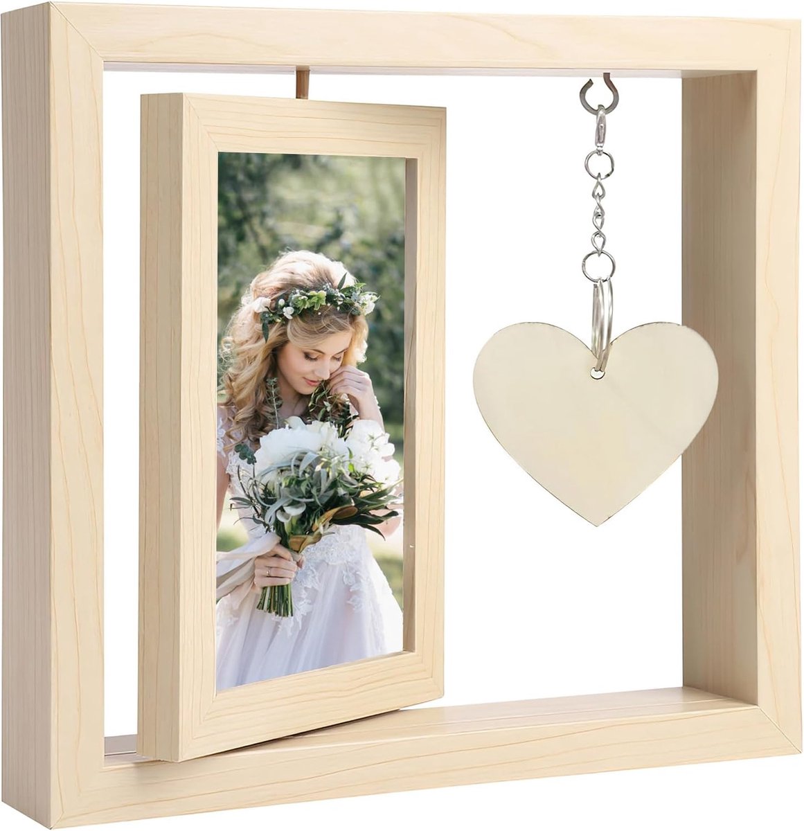 Aolso Grandkids fotolijst, 10 x 15 cm kleinkinderen foto omstelling houten drijvende fotolijst grootouders geschenken