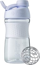 Sportmixer Twist Tritan drinkfles met BlenderBall, geschikt als eiwitshaker, eiwitshaker, bidon of voor fitnessshakes, BPA vrij, opgeschaald tot 500 ml, 590 ml, wit