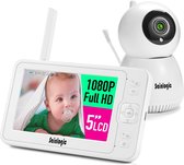 Bol.com Video Babyfoon met Camera 1080P FHD 5 Inch LCD Display Dag en Nachtzicht 140 m Bereik Groothoeklens met Alarmfunctie en ... aanbieding