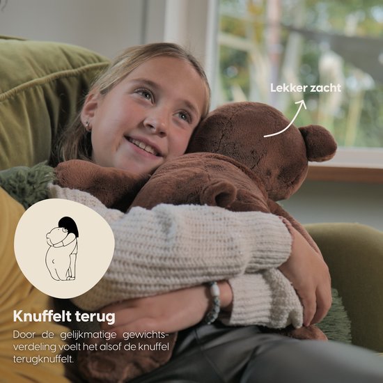 Lotgenootje Verzwaringsknuffel Beer - 45cm/2kg - Verzwaarde Knuffel - Weighted Stuffed Animal - Sensorisch Speelgoed - Zware Knuffel Anxiety - Plushie