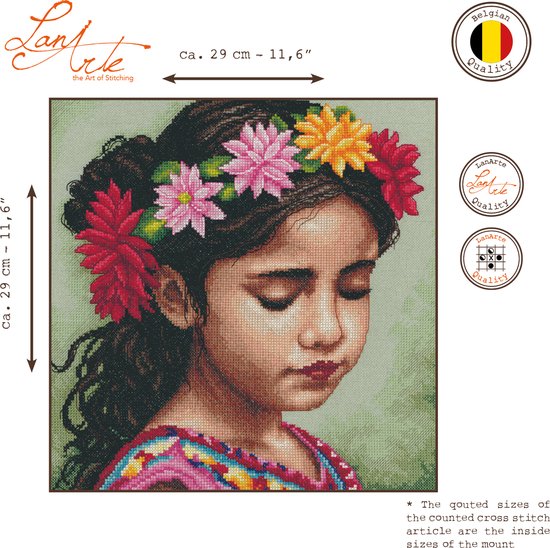 Lanarte Borduurpakket - Borduurset - Borduurpakket volwassenen - Telpakket kit - 29 x 29cm - Mijn dahlia hoofdband - PN-0206850