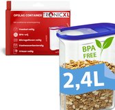 TronicXL 3 stuks bulkdozen 2,4 l groot, stapelbare set - voorraaddozen met deksel, gemengde kleuren, vershouddozen, BPA-vrij, kunststof, strooidoos, bijvoorbeeld voor cornflakes, diervoer, muesli, 2,4 liter