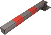 Parkeerpaal met slot - 650x60x60 mm - grijs/rood - hoogwaardige kwaliteit