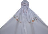 Ibramani - Shameera Borduur Geel - Gebedskleding Set Dames - Hijab met Rok - Islamitische Kleding - Prayer Set - Khimar - Jilbab - Ramadan - Ied ul Fitr - Suikerfeest - Ied al Adha - Umrah - Umroh - Hadj - Wit