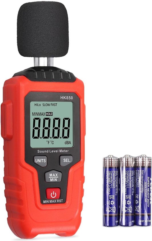 Decibelmeter - Digitale geluidsmeter - Nauwkeurig - Bereik tussen 35db ...