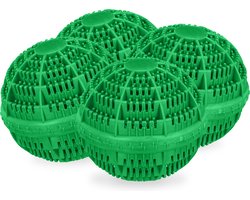 wasbal - set van 4 - voor wasmachine - tot 90°C - kunststof - groen