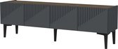 In And OutdoorMatch TV meubel Karlo - TV meubel - 45x154x37 cm - Kleur Antraciet en Walnoot - Spaanplaat - Kunststof - Decoratief Design