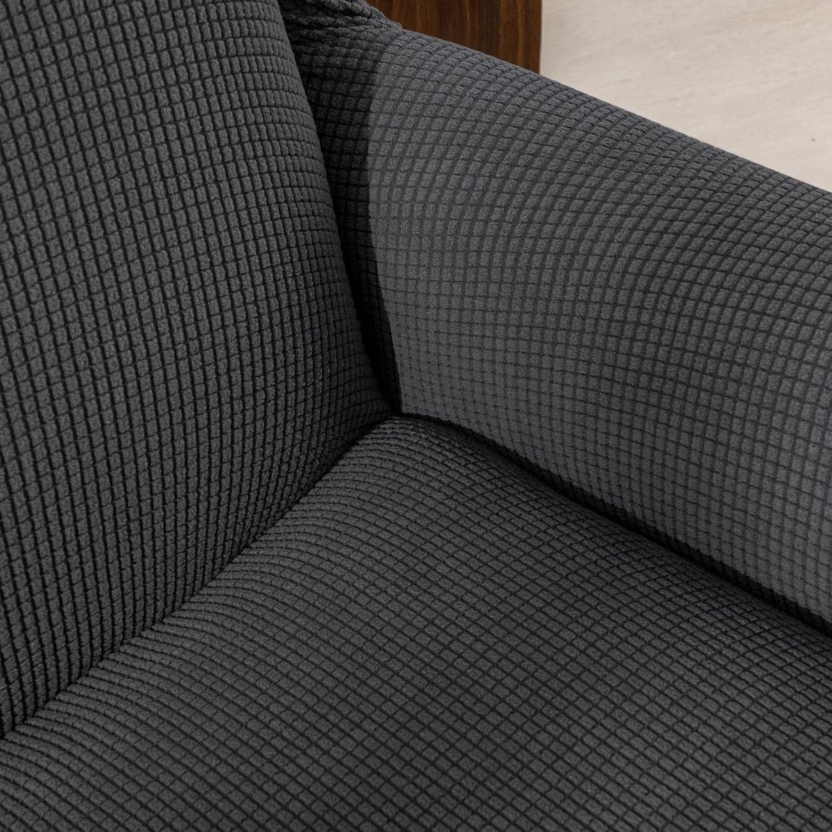WMYYLX Stretchhoes voor relaxstoel, algemene waterdichte stoelhoes, stretch, 4-delige stoelhoes, stretch met 2 zakken, voor televisiestoel, ligstoel, stoel (donkergrijs