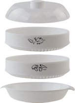 OTIX Stoomkoker - Magnetron - Stoompan - 2 laags - 4-delig - 2,4L - Wit - Kunststof