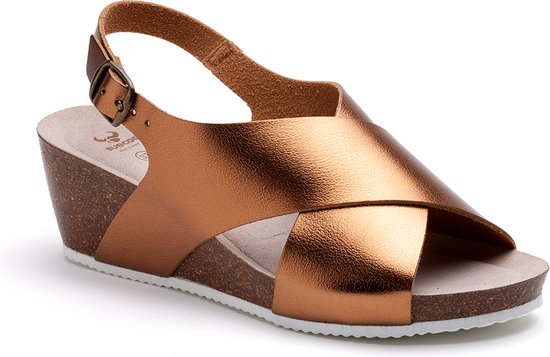 Suecos Ros sandalen dames maat 42 - brons - comfortabel - schokabsoberend - antibacterieel - flexibele zool