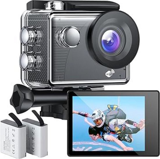 Vlog Camera voor Kinderen en Volwassenen - Vlog Camera's voor Beginners en Professionals - Bodycam - Action Camera - Grijs met Zwart