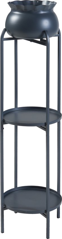 Support de plantes Tuusula à 2 niveaux métal 54 x 25 cm noir - Jardin