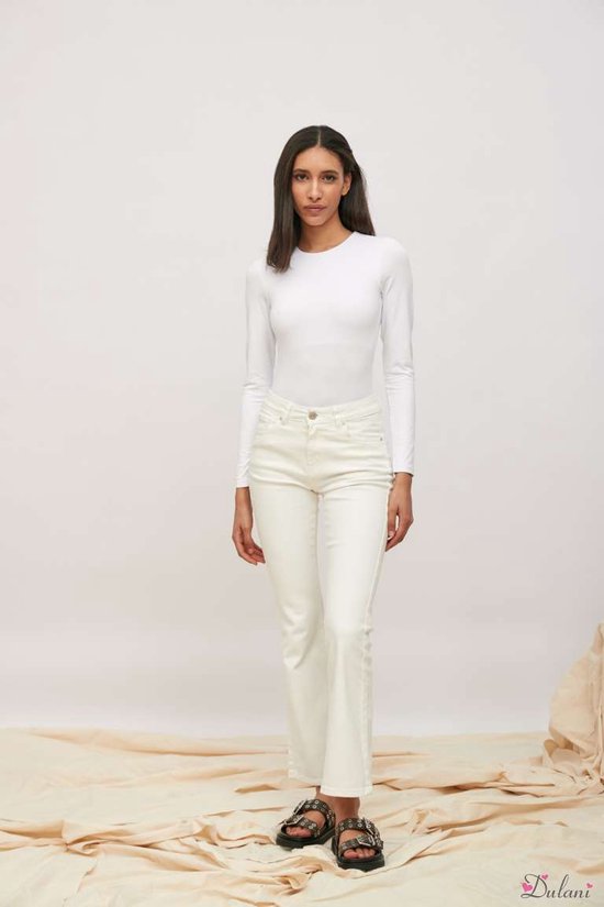 7 Pour Toute L'humanité • Jean The Straight Crop Blanc En Velours Cotele Taille 25