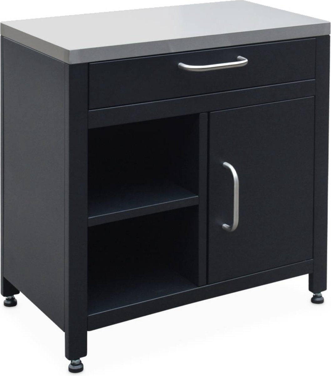 sweeek - Stalen buitenkeuken 1 lade en 1 deur, 80 cm breed