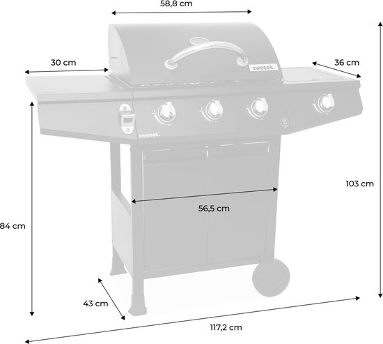 sweeek - Gasbarbecue, treville, 117,2x43,5x103cm - sweeek