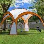 Elfida - Partytent 360cm - Tuinpaviljoen met Solar LED verlichting - UV bestendig - Incl opbergtas - Oranje