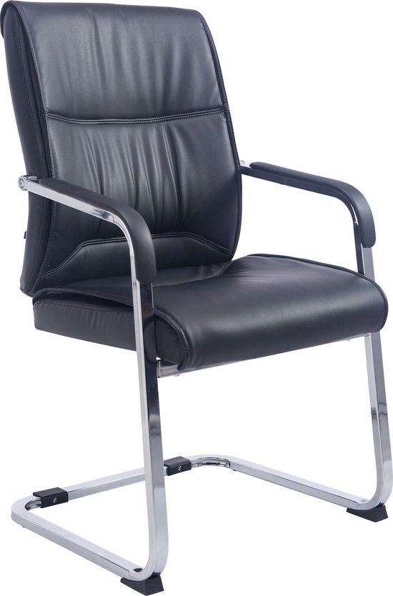 CLP XXL Anubis Bezoekersstoel - Met armleuning - Eetkamerstoel - Kunstleer - zwart