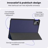 Hoes Geschikt voor Lenovo Tab M11 Hoes Book Case Hoesje Trifold Cover Met Screenprotector - Hoesje Geschikt voor Lenovo Tab M11 (11 inch) Hoesje Bookcase - Donkerblauw