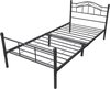 In And OutdoorMatch Metalen bedframe Cheyanne - incl. bedframe Bedbodem - 120x200 cm - Zwart - Staal - Stijlvol design