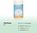 Pot met Pool Power pH- product, verlaagt de pH-waarde van het zwembad.